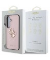 Guess Grained Big 4G Logo Small Classic Logo case for Samsung Galaxy S25 pink