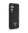 Guess Grained Hot Stamp Peony Pattern Triangle Logo MagSafe Case for Samsung Galaxy S25 Black