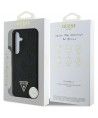 Guess Grained Hot Stamp Peony Pattern Triangle Logo MagSafe Case for Samsung Galaxy S25 Black