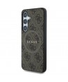 Guess Leather 4G Colored Ring Classic Logo MagSafe Samsung Galaxy S25 case brown