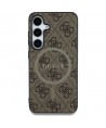 Guess Leather 4G Colored Ring Classic Logo MagSafe Samsung Galaxy S25 case brown