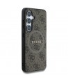 Guess Leather 4G Colored Ring Classic Logo MagSafe Samsung Galaxy S25 case brown