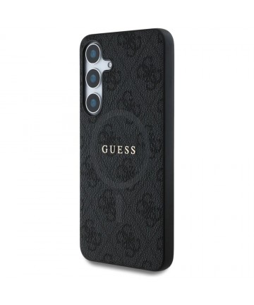 Guess Leather 4G Colored Ring Classic Logo MagSafe Case Samsung Galaxy S25 Plus black