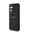 Guess Leather 4G Colored Ring Classic Logo MagSafe Case Samsung Galaxy S25 Plus black