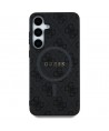 Guess Leather 4G Colored Ring Classic Logo MagSafe Case Samsung Galaxy S25 Plus black