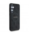 Guess Leather 4G Colored Ring Classic Logo MagSafe Case Samsung Galaxy S25 Plus black