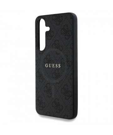 Guess Leather 4G Colored Ring Classic Logo MagSafe Case Samsung Galaxy S25 Plus black