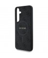 Guess Leather 4G Colored Ring Classic Logo MagSafe Case Samsung Galaxy S25 Plus black