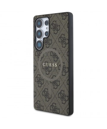 Guess Leather 4G Colored Ring Classic Logo MagSafe Case Samsung Galaxy S25 Ultra brown