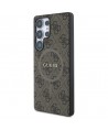 Guess Leather 4G Colored Ring Classic Logo MagSafe Case Samsung Galaxy S25 Ultra brown