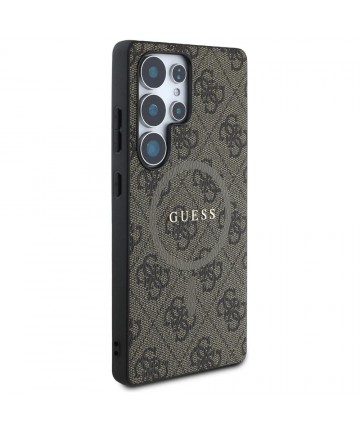 Guess Leather 4G Colored Ring Classic Logo MagSafe Case Samsung Galaxy S25 Ultra brown