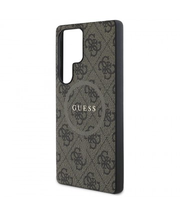 Guess Leather 4G Colored Ring Classic Logo MagSafe Case Samsung Galaxy S25 Ultra brown