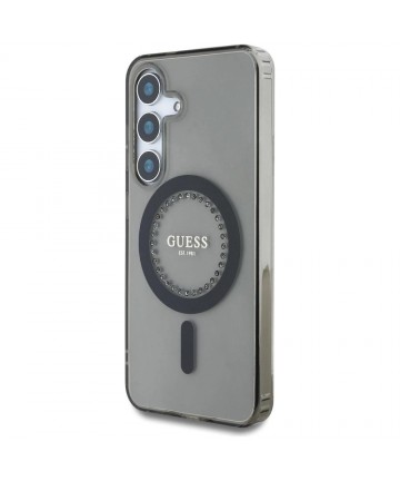 Guess Rhinestones Printed Classic Logo MagSafe Samsung Galaxy S25 case black
