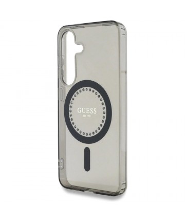 Guess Rhinestones Printed Classic Logo MagSafe Samsung Galaxy S25 case black