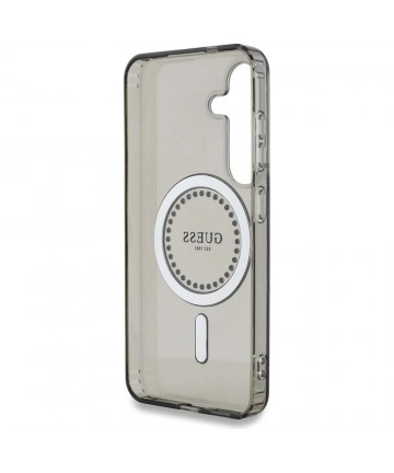 Guess Rhinestones Printed Classic Logo MagSafe Samsung Galaxy S25 case black
