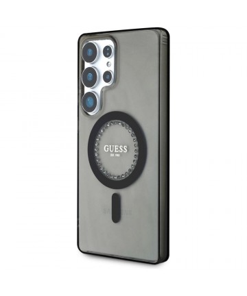 Guess Rhinestones Printed Classic Logo MagSafe Samsung Galaxy S25 Ultra case black