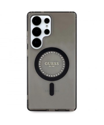 Guess Rhinestones Printed Classic Logo MagSafe Samsung Galaxy S25 Ultra case black
