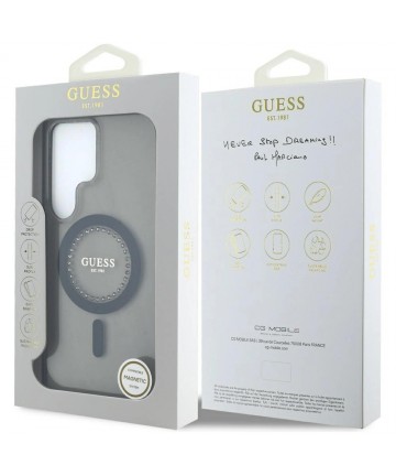 Guess Rhinestones Printed Classic Logo MagSafe Samsung Galaxy S25 Ultra case black