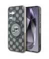 Case Karl Lagerfeld Button Karl&Choupette Heads On KL Pattern MagSafe Samsung Galaxy S25 black