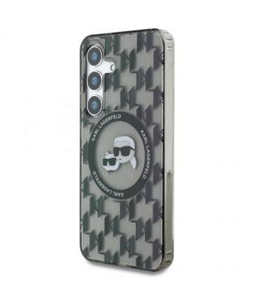 Case Karl Lagerfeld Button Karl&Choupette Heads On KL Pattern MagSafe Samsung Galaxy S25 black