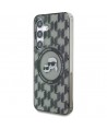 Case Karl Lagerfeld Button Karl&Choupette Heads On KL Pattern MagSafe Samsung Galaxy S25 black