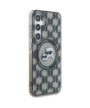 Case Karl Lagerfeld Button Karl&Choupette Heads On KL Pattern MagSafe Samsung Galaxy S25 black