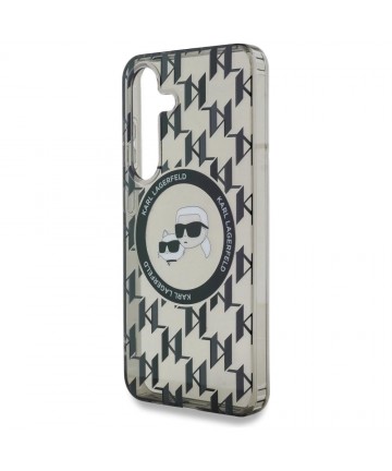 Case Karl Lagerfeld Button Karl&Choupette Heads On KL Pattern MagSafe Samsung Galaxy S25 black