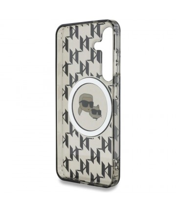 Case Karl Lagerfeld Button Karl&Choupette Heads On KL Pattern MagSafe Samsung Galaxy S25 black