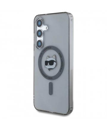 Karl Lagerfeld Button Choupette Head Printed Logo MagSafe Samsung Galaxy S25 case black