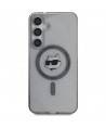 Karl Lagerfeld Button Choupette Head Printed Logo MagSafe Samsung Galaxy S25 case black