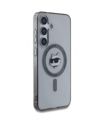 Karl Lagerfeld Button Choupette Head Printed Logo MagSafe Samsung Galaxy S25 case black