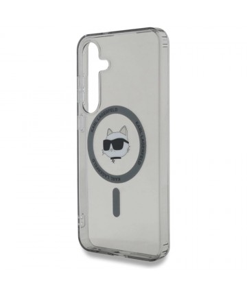 Karl Lagerfeld Button Choupette Head Printed Logo MagSafe Samsung Galaxy S25 case black