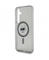 Karl Lagerfeld Button Choupette Head Printed Logo MagSafe Samsung Galaxy S25 case black