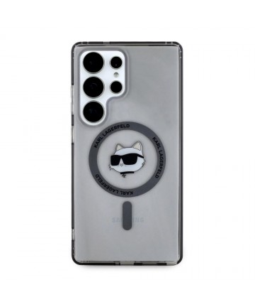 Karl Lagerfeld Button Choupette Head Printed Logo MagSafe Samsung Galaxy S25 Ultra case black