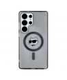 Karl Lagerfeld Button Choupette Head Printed Logo MagSafe Samsung Galaxy S25 Ultra case black