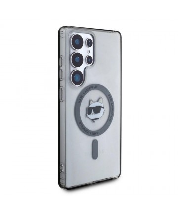 Karl Lagerfeld Button Choupette Head Printed Logo MagSafe Samsung Galaxy S25 Ultra case black