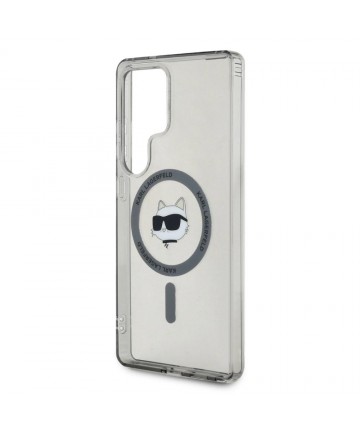 Karl Lagerfeld Button Choupette Head Printed Logo MagSafe Samsung Galaxy S25 Ultra case black