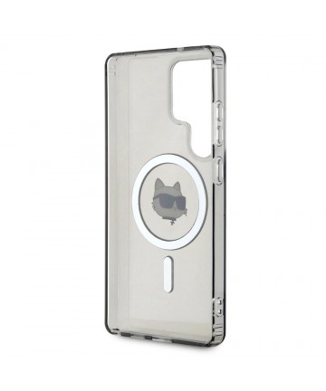 Karl Lagerfeld Button Choupette Head Printed Logo MagSafe Samsung Galaxy S25 Ultra case black
