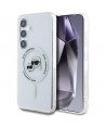 Case Karl Lagerfeld Button Karl & Choupette Heads Printed Logo MagSafe Samsung Galaxy S25 white