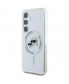 Case Karl Lagerfeld Button Karl & Choupette Heads Printed Logo MagSafe Samsung Galaxy S25 white