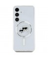 Case Karl Lagerfeld Button Karl & Choupette Heads Printed Logo MagSafe Samsung Galaxy S25 white