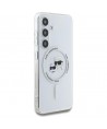 Case Karl Lagerfeld Button Karl & Choupette Heads Printed Logo MagSafe Samsung Galaxy S25 white