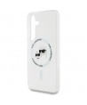 Case Karl Lagerfeld Button Karl & Choupette Heads Printed Logo MagSafe Samsung Galaxy S25 white