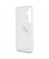 Case Karl Lagerfeld Button Karl & Choupette Heads Printed Logo MagSafe Samsung Galaxy S25 white