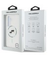 Case Karl Lagerfeld Button Karl & Choupette Heads Printed Logo MagSafe Samsung Galaxy S25 white