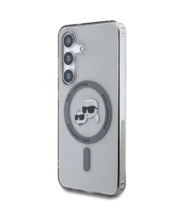 Karl Lagerfeld Button Karl & Choupette Heads Printed Logo MagSafe Samsung Galaxy S25 case black