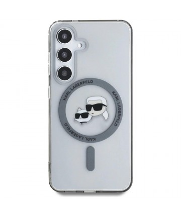 Karl Lagerfeld Button Karl & Choupette Heads Printed Logo MagSafe Samsung Galaxy S25 case black