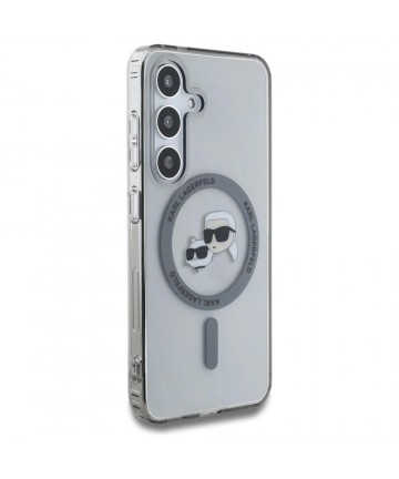Karl Lagerfeld Button Karl & Choupette Heads Printed Logo MagSafe Samsung Galaxy S25 case black