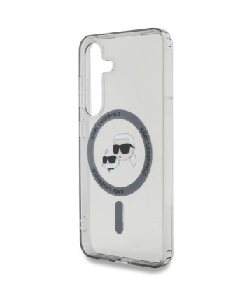 Karl Lagerfeld Button Karl & Choupette Heads Printed Logo MagSafe Samsung Galaxy S25 case black