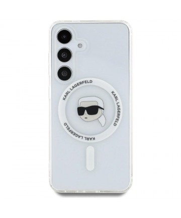 Case Karl Lagerfeld Button Karl Head Printed Logo MagSafe Samsung Galaxy S25 white